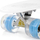 Skateboard Meteor LED Jr 23897, rrota me drita, plastik, i bardhë