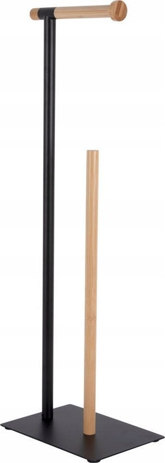 Mbajtës letre tualeti Present Time Bamboo Accent Deluxe, metal, i zi