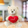 Arush pelushi Teddy Bear, 30 cm, me zemër Love, krem-bezhë