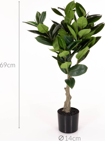 Bimë artificiale Present Time Rubber Tree, dekorative, jeshile