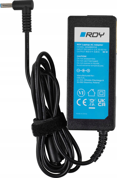 Karikues laptopi Green Cell RDY AD49RDYV2, 65W 19.5V 3.33A, për HP, i zi