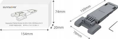 Mbajtëse tableti SUNNYLIFE A2S-ZJ067, për DJI RC-N1 RC-N2, gri