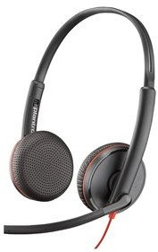Kufje me mikrofon Poly Blackwire C3225, me kabllo, me reduktim zhurme, ngjyrë e zezë