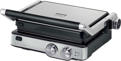 Grill elektrik Sencor SBG 4010SS, pllaka që s'ngjiten, hapet 180°, ngjyrë argjendtë