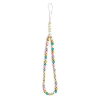 Rrip telefoni Guess GUSTFLWP Heishi Beads, varëse për dorë, me rruza shumëngjyrëshe rozë