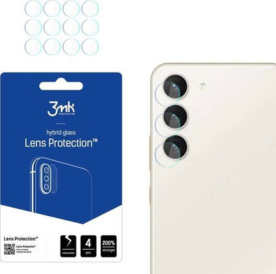 Mbrojtës lente 3MK Lens Protect për Samsung S23 S911, set 4 copë, xham hibrid, transparent