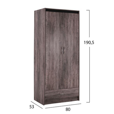 Dollap  Jacintha 2-dyersh ash 80×53×190.5 cm (HM2276)