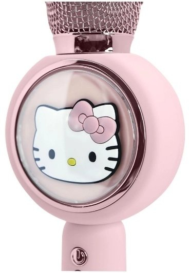 Mikrofon karaoke Hello Kitty Sing Along, LED, Bluetooth, rozë