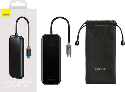 Dock USB‑C Baseus AcmeJoy WKJZ010113, hub 5‑në‑1, RJ45, gri