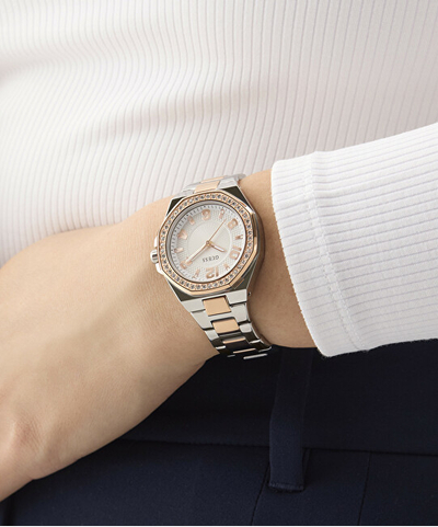 Ora dore Guess Contessa, quartz, 34mm, e bardhë
