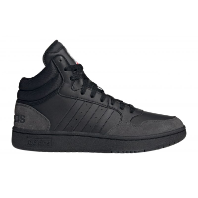 Atlete Adidas Hoops 3.0 Mid, për burra, lëkurë, të zeza