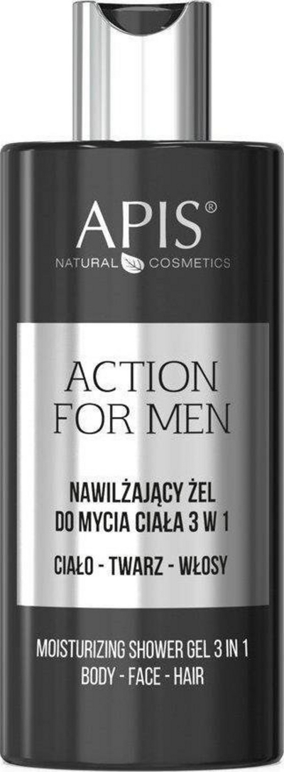 Xhel dushi Apis Action for Men 3in1, hidratues, për trup flokë dhe fytyrë