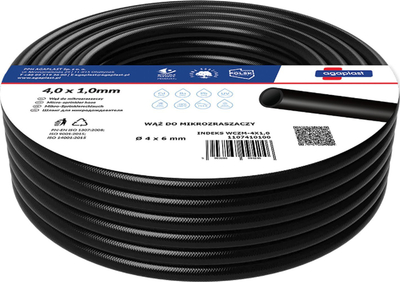Zorrë për mikro spërkatës Agaplast, PVC, 4x1mm, 1m, e zezë
