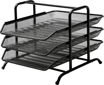 Organizues dokumentesh BNT Mesh me 3 nivele, metal, ngjyrë e zezë