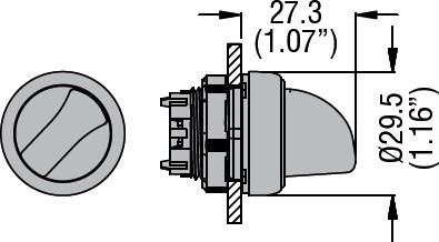 Buton me çelës rrotullues Lovato Electric, i zi