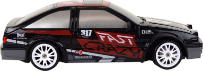 Makina me telekomandë Leantoys R/C Sports Car 1:24, me rrota që ndërrohen, e zezë