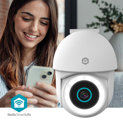 Kamerë sigurie Nedis Smart Wi-Fi, 3MP 1296p, me rrotullim pan/tilt, e bardhë
