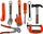 Set veglash lodër Leantoys Handyman, 40 pjesë, me çantë shpine, portokalli
