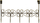 Закачалка со куки Domoletti Hanger, 5 куки, 252x84.5x146 cm, боја антички бронза