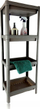 Raft plastik Bayev Shelf 4-Tier me 4 kate, për banjo edhe kuzhinë, i zi