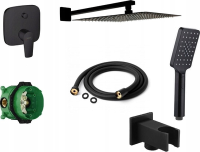 Bateri e fshehtë për vaskë Hansgrohe Talis E 71745670, set dushi, e zezë mat