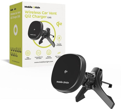 Karikues makine wireless Mobile Origin CA15, Qi2 MagSafe, montim në grila, i zi