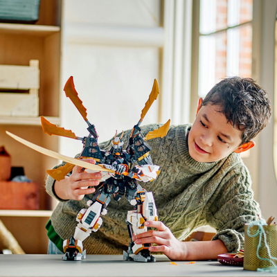 Set ndërtimi LEGO Ninjago Cole's Titan Dragon Mech 71821, 12+ vjeç, gri portokalli
