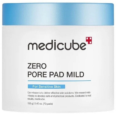 Disqe tonike Medicube Zero Pore Pad Mild, 70 copë, për lëkurë të ndjeshme, të bardha