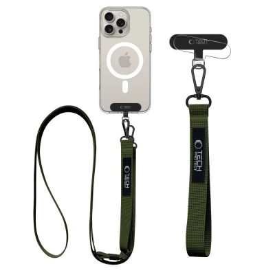 Rrip telefoni Tech-Protect C6S Rope Crossbody, i rregullueshëm, ngjyrë kaki