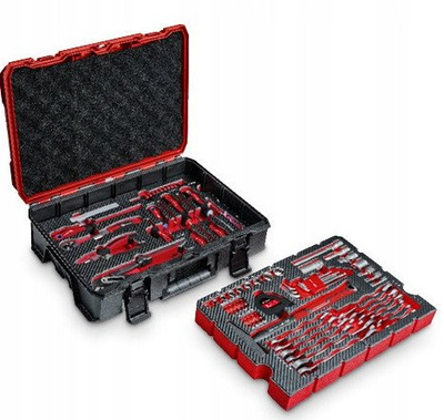 Set veglash Einhell E-CASE 370570, 80 copa, 44.4 x 32.9 x 13.1 cm, i kuq