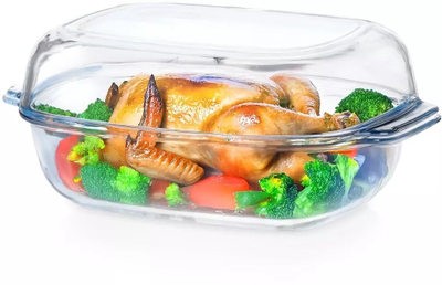 Enë pjekjeje Vilde, xham rezistent ndaj nxehtësisë, set 3.1L 2.6L, transparente
