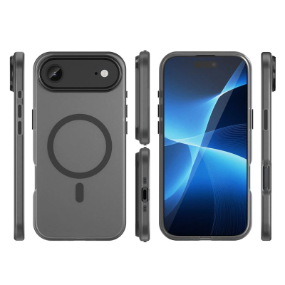 Mbrojtëse telefoni Hurtel Magnetic Sanding, për iPhone 17 Air, MagSafe, mat, e zezë