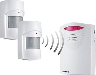 Set sensor lëvizjeje Orno, wireless, IP44, 120m, me bateri, i bardhë