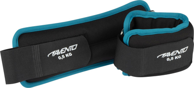 Pesha për kyç Avento Wrist &amp; Ankle, 0.5 kg copa, neopren, të zeza me blu