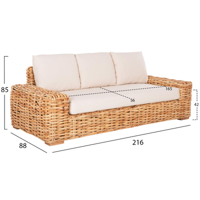 Set kopshti lounge 3-pjesësh Tropel (HM11941), bardhë