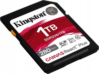 Kartë memorie Kingston Canvas React Plus SDXC, 1TB, 280MB/s, e zezë