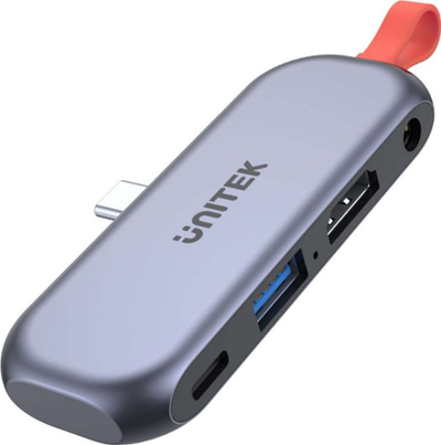 Hub USB C Unitek Mobile, HDMI 4K, PD 100W, ngjyrë argjendtë