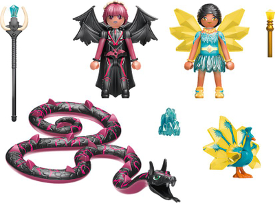 Set figurina PLAYMOBIL Crystal Fairy dhe Bat Fairy, Adventures of Ayuma, 25 pjesë, shumëngjyrësh
