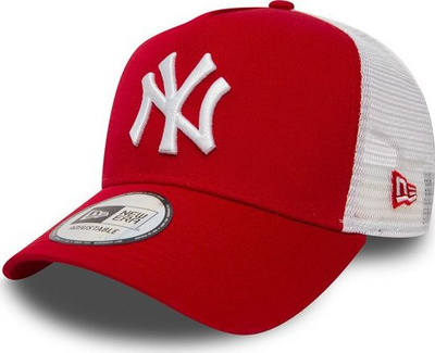 Kapelë New Era New York Yankees Clean A Frame Trucker, me rrjetë, e kuqe e bardhë