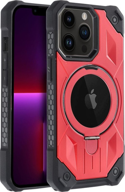 Mbrojtëse telefoni Armor Mag për iPhone 13 Pro, silikon PC TPU, MagSafe, e kuqe