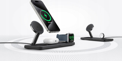 Karikues pa tel 3 në 1 Anker MagGo Universal, karikim i shpejtë, për iPhone dhe Apple Watch, i zi