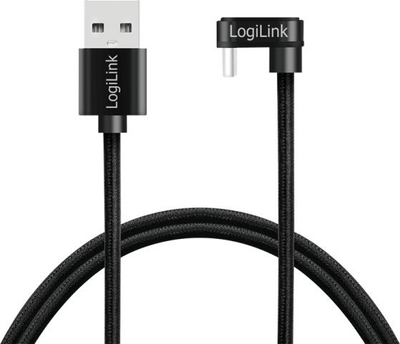 Kabllo USB LogiLink CU0193, USB 2.0, 2 m, USB C me USB A, e zezë