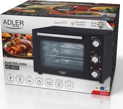 Furrë elektrike me konvekcion, 35L, grill dhe rotisserie, e zezë
