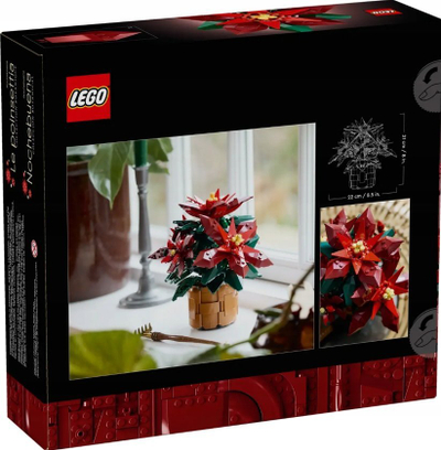 Set ndërtimi LEGO Icons Poinsettia, dekor festiv për të rritur, shumëngjyrësh
