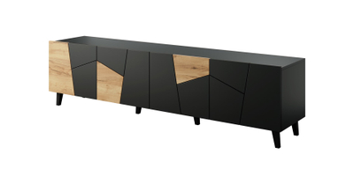 Komi TV Cama Meble Etna, 200 cm, chipboard MDF, e zezë artisan oak