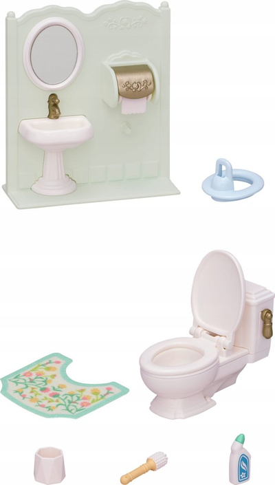 Set lodrash banjo Sylvanian Families Epoch 5740, me tualet, për figurina, shumëngjyrësh