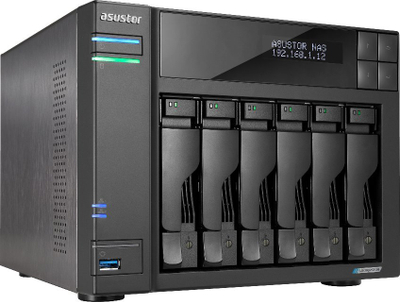 Server NAS Asustor Lockerstor 6 AS6706T, 6 vende për disqe, 8GB RAM, i zi