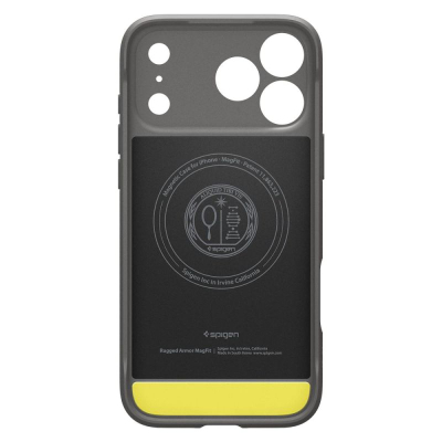 Këllëf telefoni Spigen Rugged Armor MagSafe, për iPhone 17 Pro Max, i fortë, gri