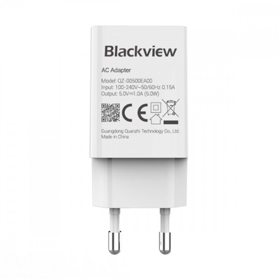 Полнач за ѕид Blackview USB Type C, 5W, USB A приклучок, бел