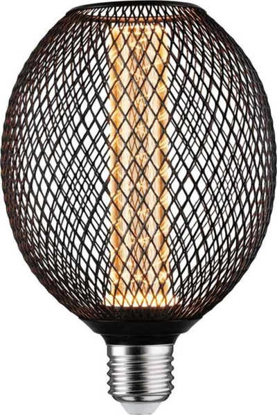 Llambë dekorative Paulmann MetallicGlow Globe Spiral, LED 4.2W, me bazë E27, e zezë